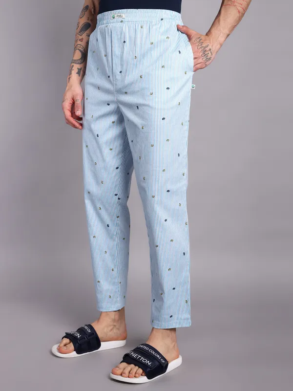 Minjar_Men's_Pure_Cotton_Striped_Floral_Print_Pajama,_Regular_Fit,_Elastic_Waist,_Light_Blue