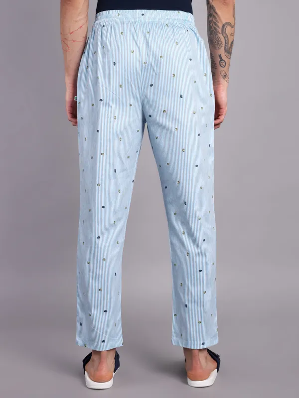 Minjar_Men's_Pure_Cotton_Striped_Floral_Print_Pajama,_Regular_Fit,_Elastic_Waist,_Light_Blue