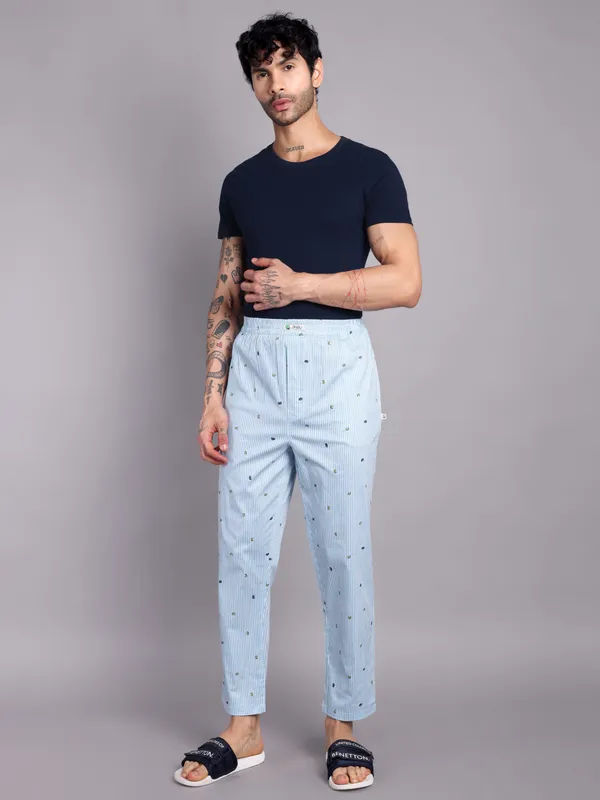 Minjar_Men's_Pure_Cotton_Striped_Floral_Print_Pajama,_Regular_Fit,_Elastic_Waist,_Light_Blue