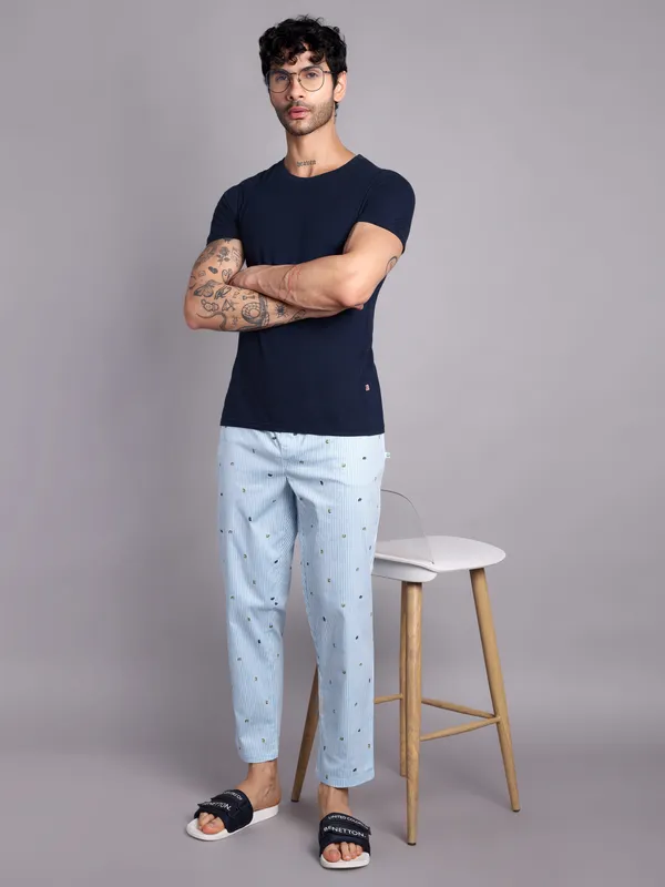 Minjar_Men's_Pure_Cotton_Striped_Floral_Print_Pajama,_Regular_Fit,_Elastic_Waist,_Light_Blue