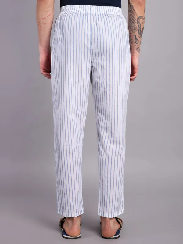 Minjar_Men's_Pure_Cotton_Striped_Pajama,_Regular_Fit,_Elastic_Waist,_White_and_Blue