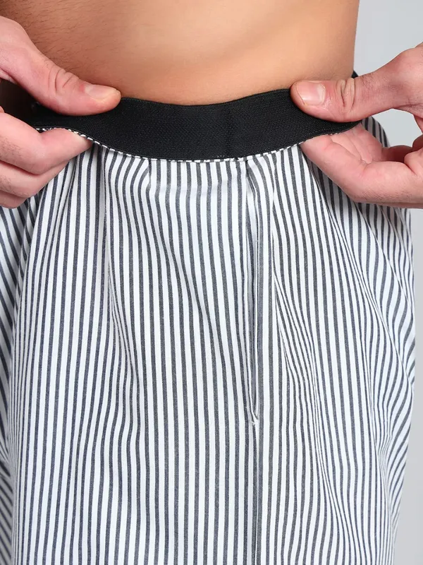 White_&_Black_Pure_Cotton_Stripe_Modern_Relaxed_Boxer_Shorts_For_Men