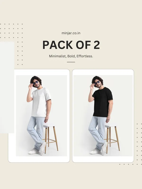 PACK_OF_2_Classic_Black_&_White_Men's_T-Shirt_-_Comfortable_&_Stylish