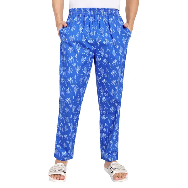 Blue_Leaf_Print_Pure_Cotton_Modern_Relaxed_Pajama_For_Men