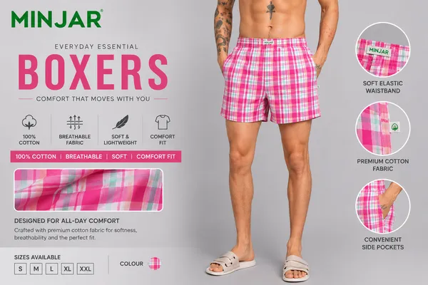 White_Mint_Check_Modern_Relaxed_Boxer_Shorts_For_Men