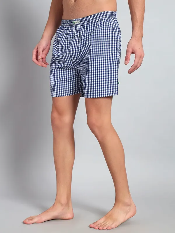 White_&_Blue_Small_Check_Modern_Relaxed_Boxer_Shorts_For_Men