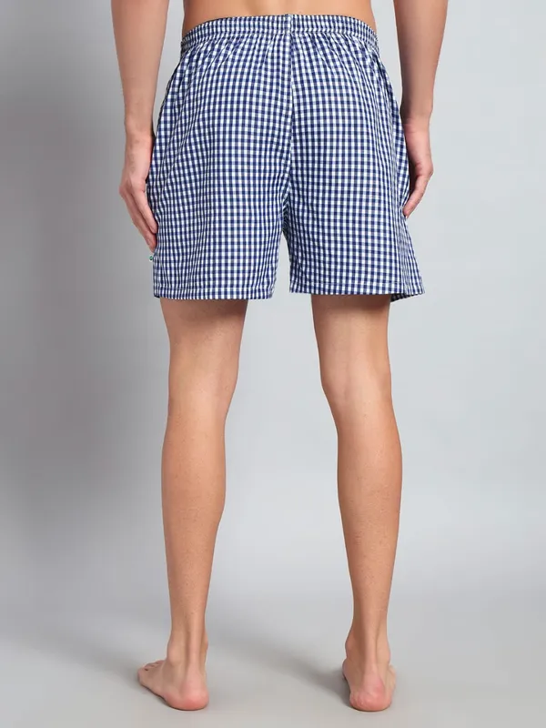 White_&_Blue_Small_Check_Modern_Relaxed_Boxer_Shorts_For_Men