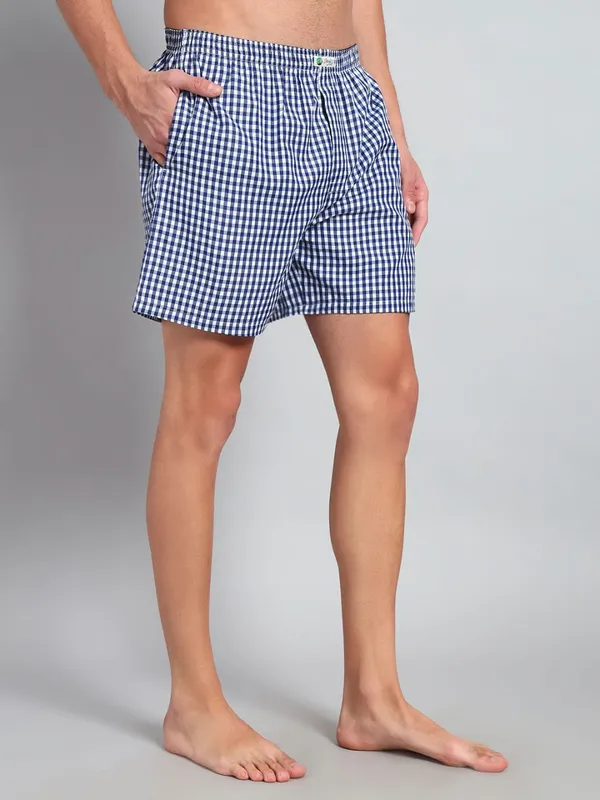 White_&_Blue_Small_Check_Modern_Relaxed_Boxer_Shorts_For_Men