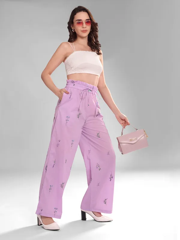 Women's_Floral_Embroidered_Pajama_Pants,_Lilac_Purple_Wide_Leg_Lounge_Wear_with_Elastic_Paperbag_Waist,_Drawstring_Closure