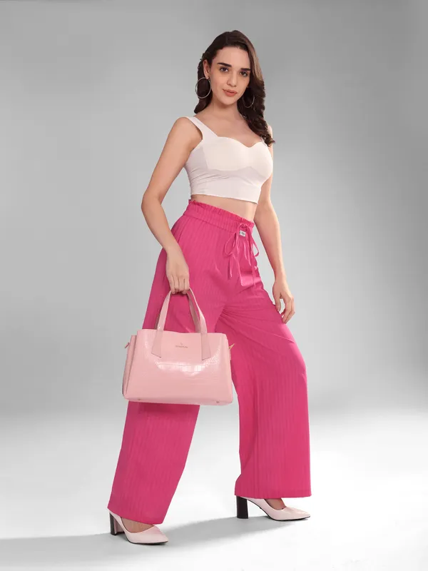 Women’s_Pink_Wide-Leg_Palazzo_Pants_|_Cotton_Lounge_Pants_with_Elastic_Waist_&_Pockets_|_Comfortable_Home_Wear/Loungewear/Sleepwear_Bottoms
