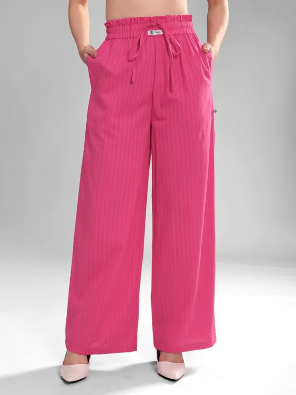Women’s_Pink_Wide-Leg_Palazzo_Pants_|_Cotton_Lounge_Pants_with_Elastic_Waist_&_Pockets_|_Comfortable_Home_Wear/Loungewear/Sleepwear_Bottoms