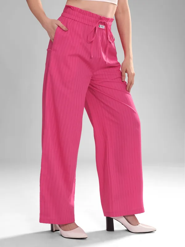 Women’s_Pink_Wide-Leg_Palazzo_Pants_|_Cotton_Lounge_Pants_with_Elastic_Waist_&_Pockets_|_Comfortable_Home_Wear/Loungewear/Sleepwear_Bottoms