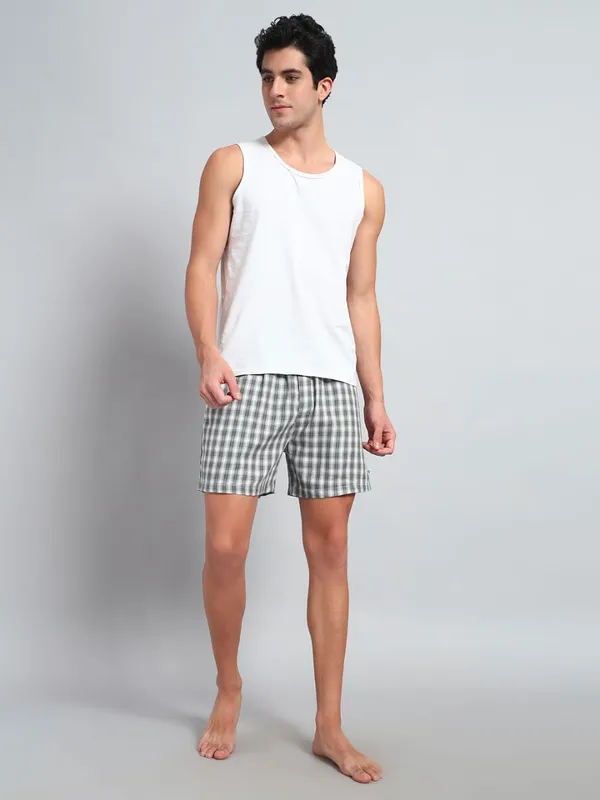 Dark_Olive_Check_Modern_Relaxed_Boxer_Shorts_For_Men