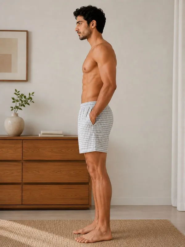 White_Blue_Check_Modern_Relaxed_Boxer_Shorts_For_Men