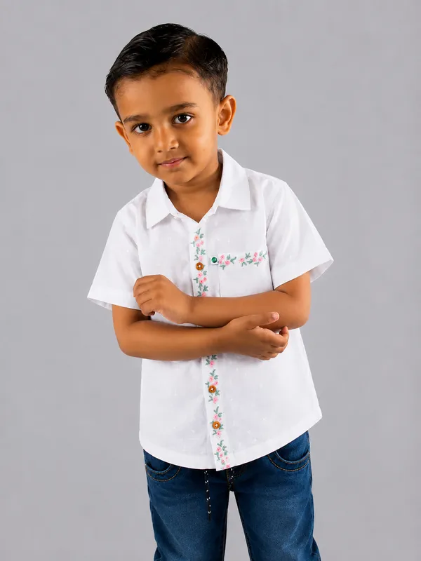 Minjar_Kids_Embridered_Cotton_Shirt_(0–3_Years)_|_Soft,_Comfortable_&_Breathable_|_Half_Sleeve_Casual_Wear_for_Boys
