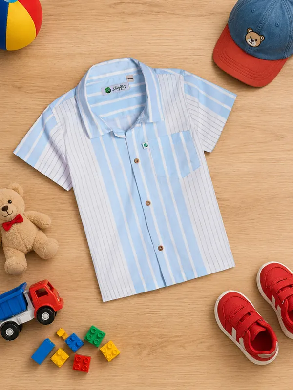 Boys_Cotton_Striped_Shirt_–_Soft_Breathable_Half_Sleeve_Summer_Casual_Wear_for_Kids