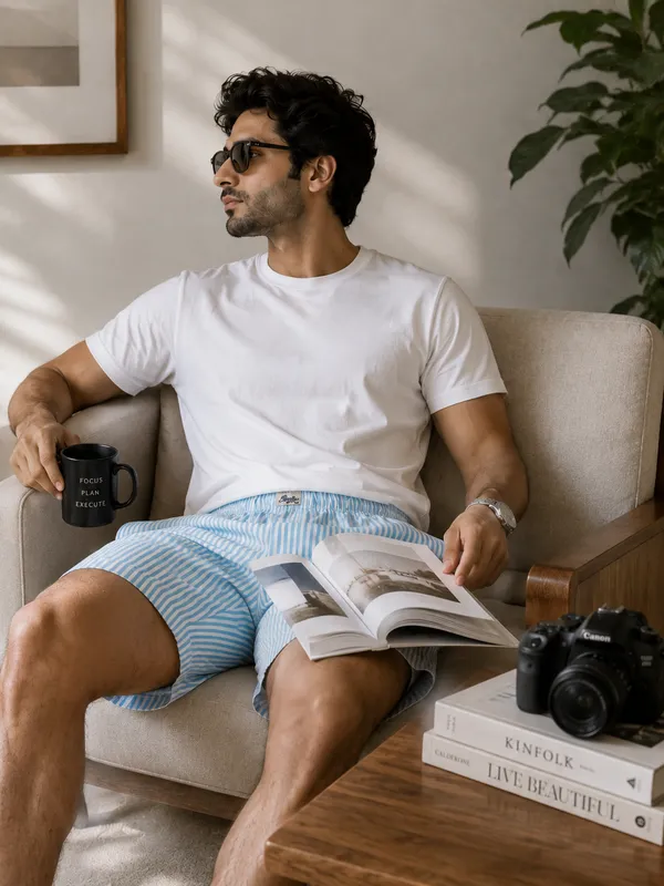 White_&_Mint_Striped_Modern_Relaxed_Boxer_Shorts_For_Men