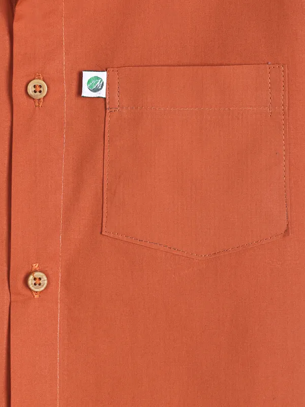 Minjar_Kids_Rust_Cotton_Shirt_(0–3_Years)_|_Soft_&_Breathable_Half_Sleeve_Shirt_|_Comfortable_Casual_Wear_for_Boys