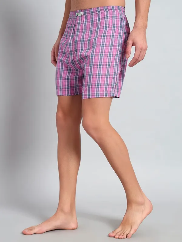 Peach_Pink_Blue_Check_Modern_Relaxed_Boxer_Shorts_For_Men