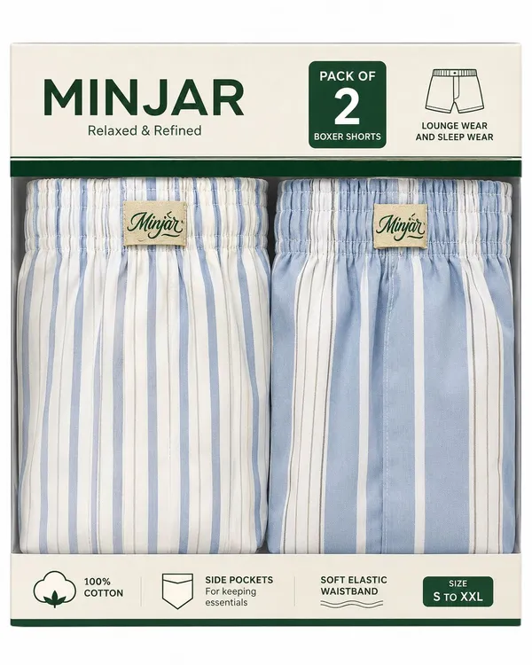 Pack_of_2_Men's_Pure_Cotton_Boxer_Shorts,_Regular_Fit,_Light_Blue,_Elastic_Waist