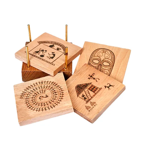 Brown_Non-Customizable_Wooden_Warli_Engraved_On_Coasters_(Set_Of_4)