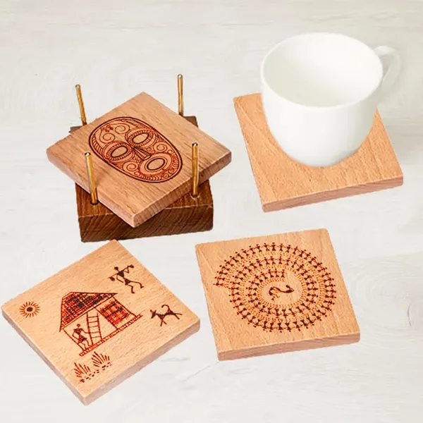 Brown_Non-Customizable_Wooden_Warli_Engraved_On_Coasters_(Set_Of_4)