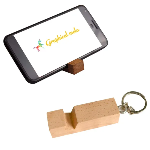 Brown_Non-CustomizableWooden_Keychain_Mobile_Holder