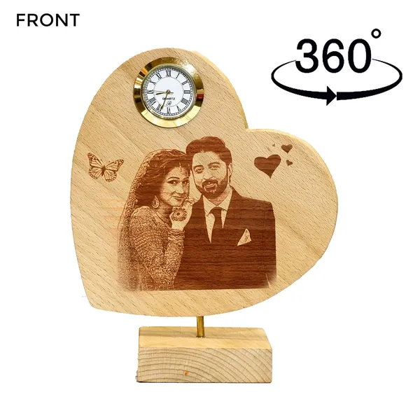 Brown_customizable_Wooden_Showpiece_Engraved_Photo_With_Clock_(6_X_6_In)