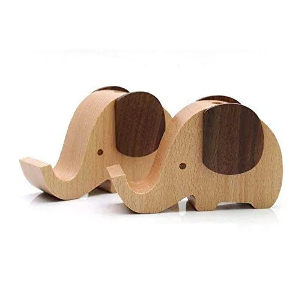 Brown_Non-Customizable_Wooden_Elephant_Shaped_Pen_Holder_&_Mobile_Display_Stand