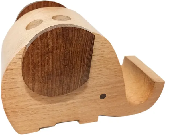 Brown_Non-Customizable_Wooden_Elephant_Shaped_Pen_Holder_&_Mobile_Display_Stand