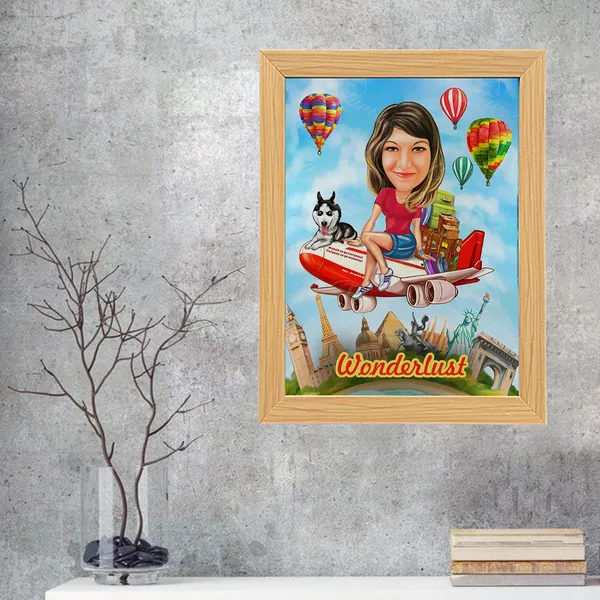 Multicolor_Wooden_Photo_Frame_Non-Customizable_With_You_Caricature_Style_Photo
