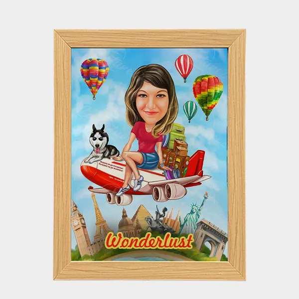 Multicolor_Wooden_Photo_Frame_Non-Customizable_With_You_Caricature_Style_Photo