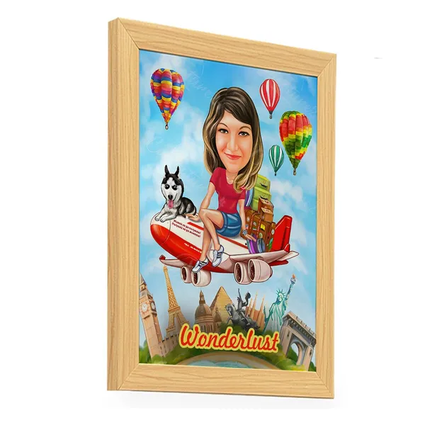 Multicolor_Wooden_Photo_Frame_Non-Customizable_With_You_Caricature_Style_Photo