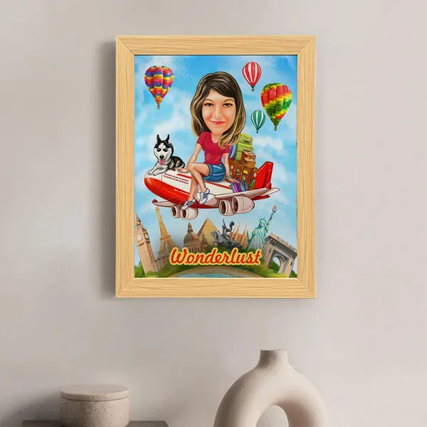 Multicolor_Wooden_Photo_Frame_Non-Customizable_With_You_Caricature_Style_Photo