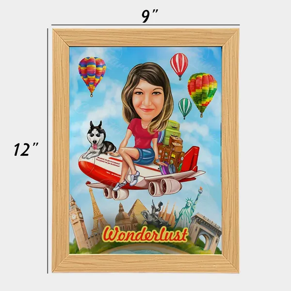 Multicolor_Wooden_Photo_Frame_Non-Customizable_With_You_Caricature_Style_Photo
