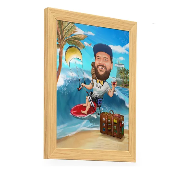 Multicolor_Wooden_Photo_Frame_Customizable_With_You_Caricature_Style_Photo_(Kilimanjaro)_(12X9_In)