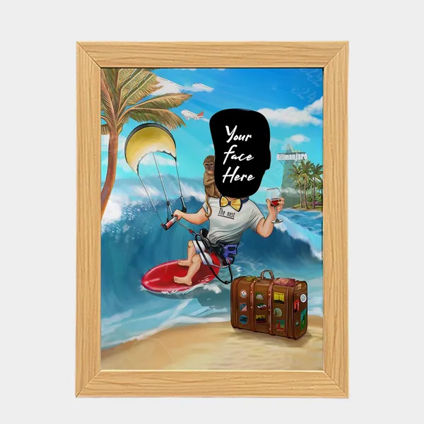 Multicolor_Wooden_Photo_Frame_Customizable_With_You_Caricature_Style_Photo_(Kilimanjaro)_(12X9_In)