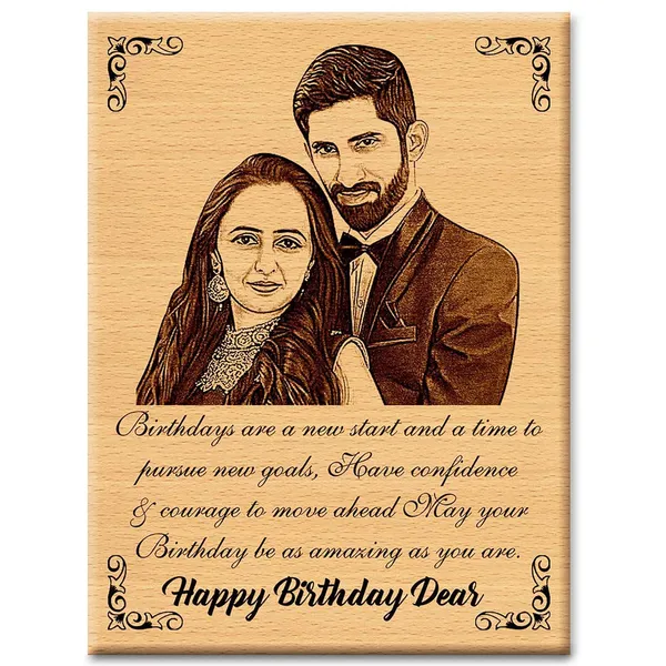 Brown_Engraved_Happy_Birthday_Wooden_Customizable_Photo_Frame_With_Custom_Text(12_X_9_In)