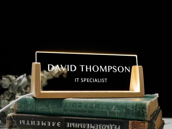 Brown_Customizable_Led_Desk_Name_Plate_With_Holder_For_Office