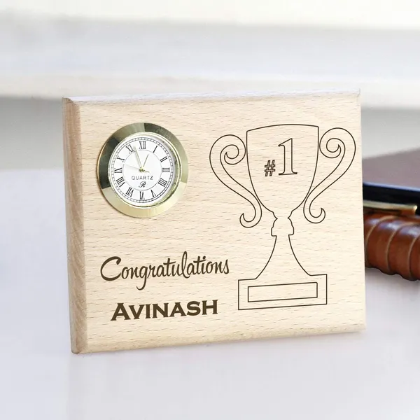 Brown_customizable__Name_Wooden_Table_Clock_With_Trophy_Design_Engraved
