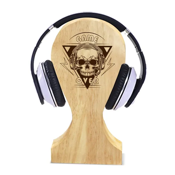Brown_Non-Customizable_Wooden_Game_Over_Design_Headphone_Holder