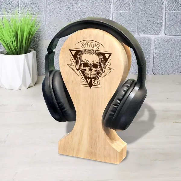 Brown_Non-Customizable_Wooden_Game_Over_Design_Headphone_Holder