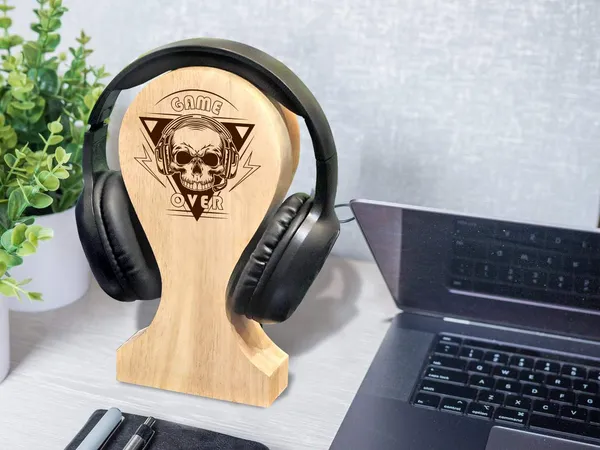 Brown_Non-Customizable_Wooden_Game_Over_Design_Headphone_Holder