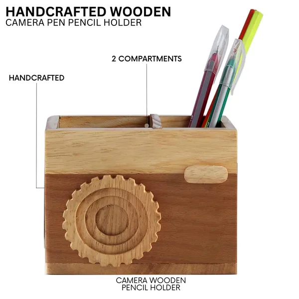 Brown_Non-Customizable_Wooden_Camera_Shape_Pen_Stand_For_Your_Office