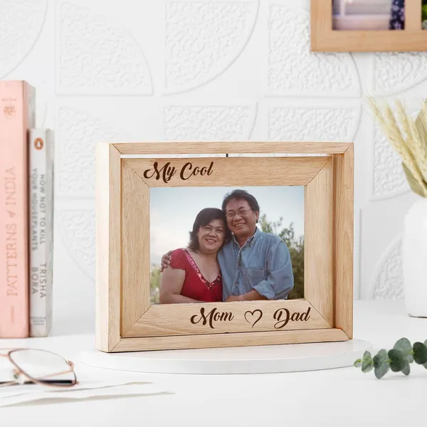 Brown_Customizable_Wooden_Flip_To_Rotating_Photo_Frame_For_Mom_&_Dad