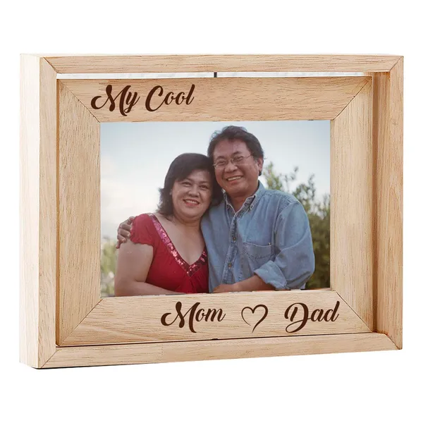 Brown_Customizable_Wooden_Flip_To_Rotating_Photo_Frame_For_Mom_&_Dad
