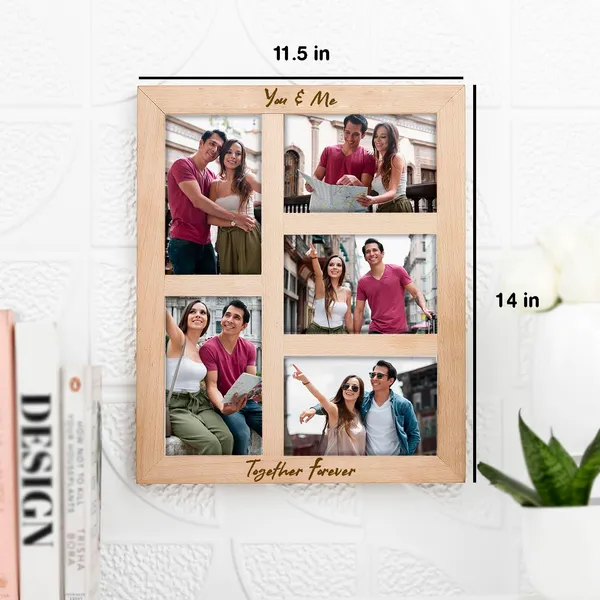 Brown_Customizable_Photo_Collage_You_And_Me_Together_Forever_Frame_With_5_Photo_Slots