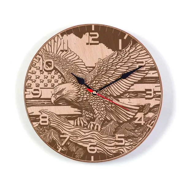 Brown_Non-Customizable_Eagle-Engraved_Pure_Wooden_Wall_Clock_(9_X_9_In)