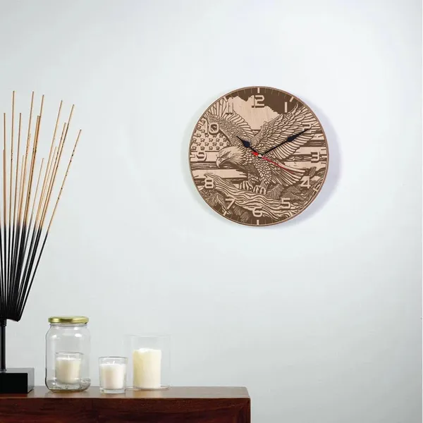 Brown_Non-Customizable_Eagle-Engraved_Pure_Wooden_Wall_Clock_(9_X_9_In)