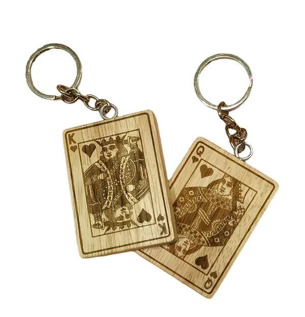 Brown_Non-Customizable_Wooden_Keychain_With_Engraved_King_And_Queen_Of_Hearts_Design_For_Couples